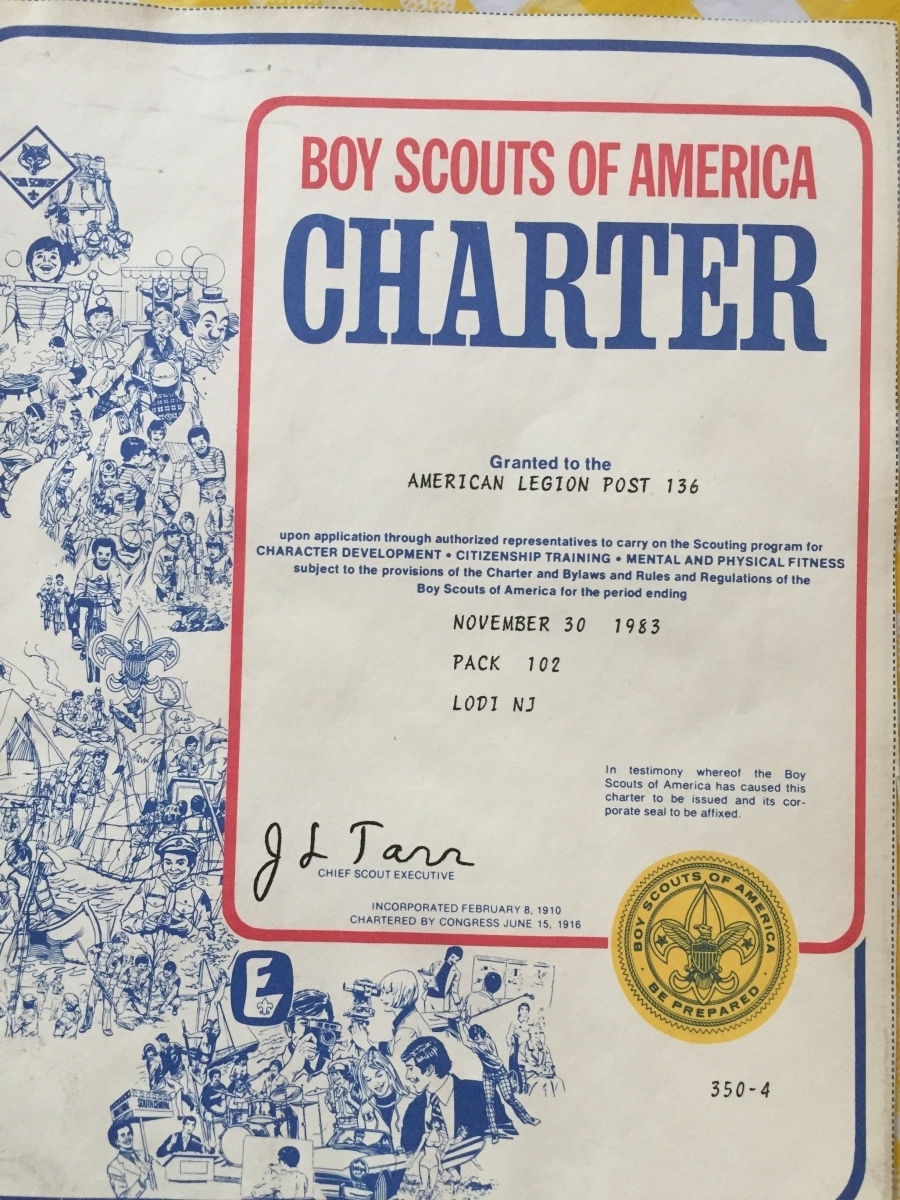 Boy Scouts Pack 102 Charter Documents The American Legion